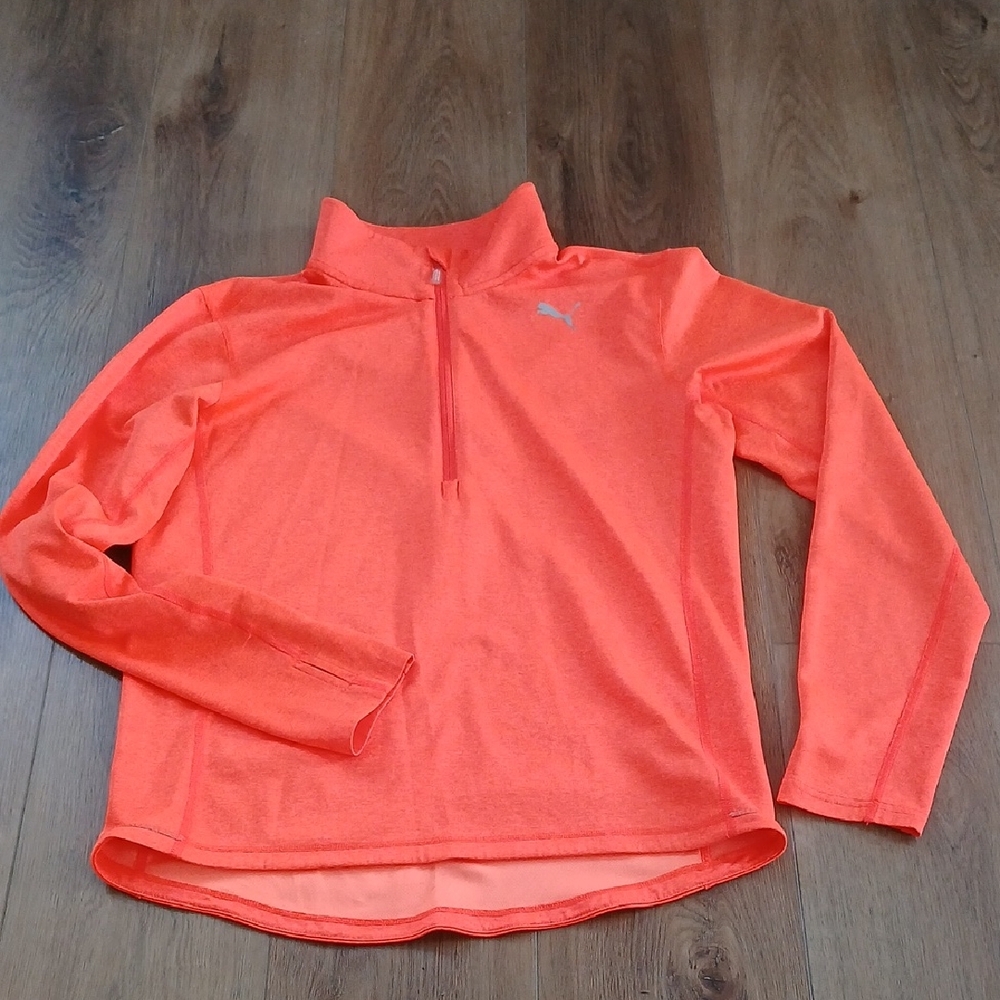 Puma Vibrant Orange Quarter-Zip Top